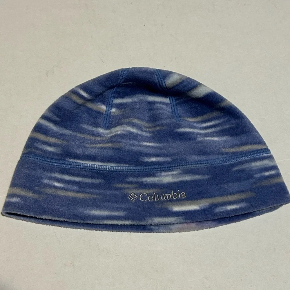 Columbia Striped Blue Fleece Hat